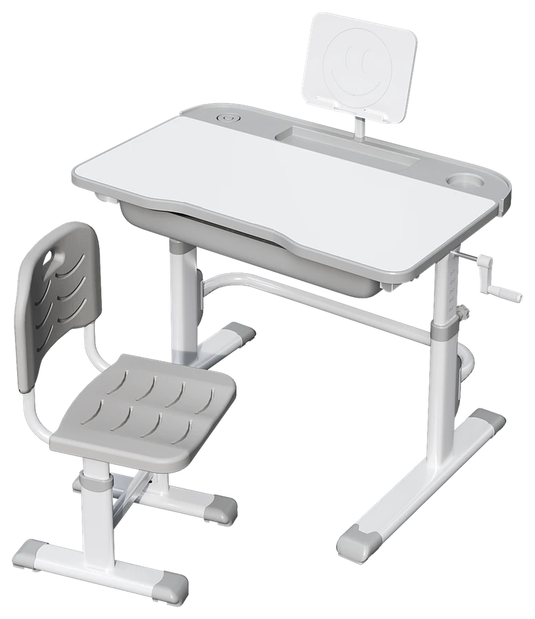 SY002 hand-crank study desk in grey
