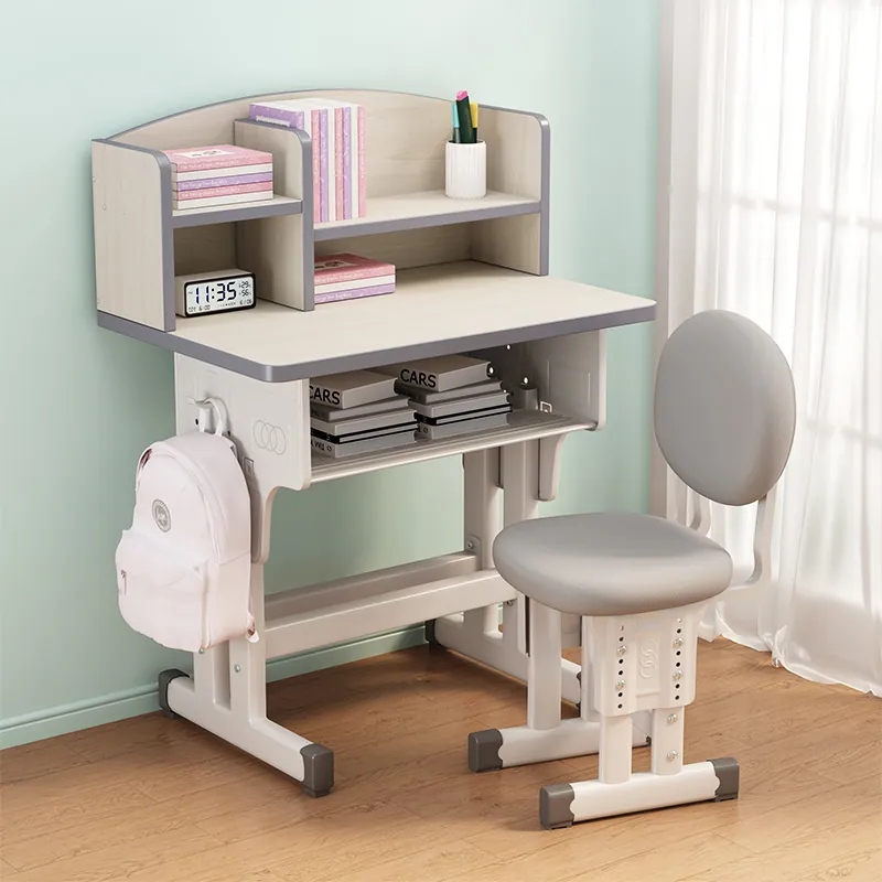 QM001-01 Dual-Column Qimeng Series Desk Set with Sponge Chair