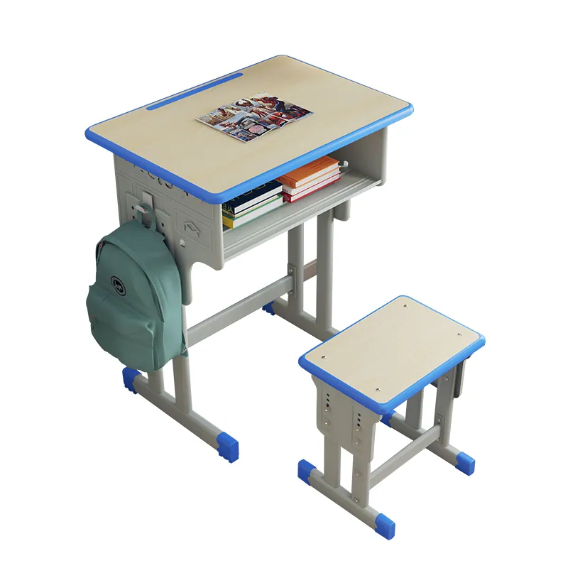 School desk and chair set, height adjustable