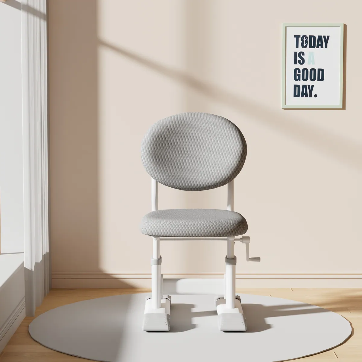 Deluxe Hand-Crank Chair with High-Resilience Sponge Cushion